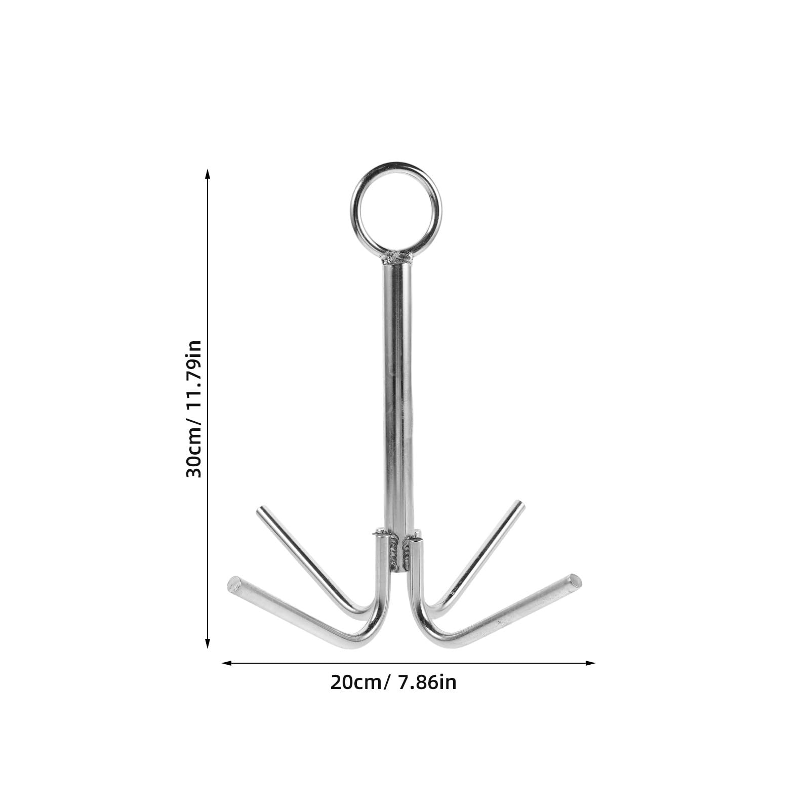 Cabilock Ancla de Acero Inoxidable de 4 Puntas para Embarcaciones, Gancho de Anclaje Marino Resistente para y Pesca, Accesorio de Amarre Seguro para Uso en Pontones y Navegación