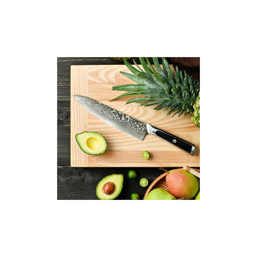 Sunnecko-Chef-Knife-8-Inch-Damascus-Kitchen-Knife-Japanese-Chefs-Knife-Vg10-High-Carbon-Stainless-Steel Sunnecko Chef Knife 8 Inch, Damascus Kitchen Knife Japanese Chefs Knife Vg10 High Carbon Stainless Steel