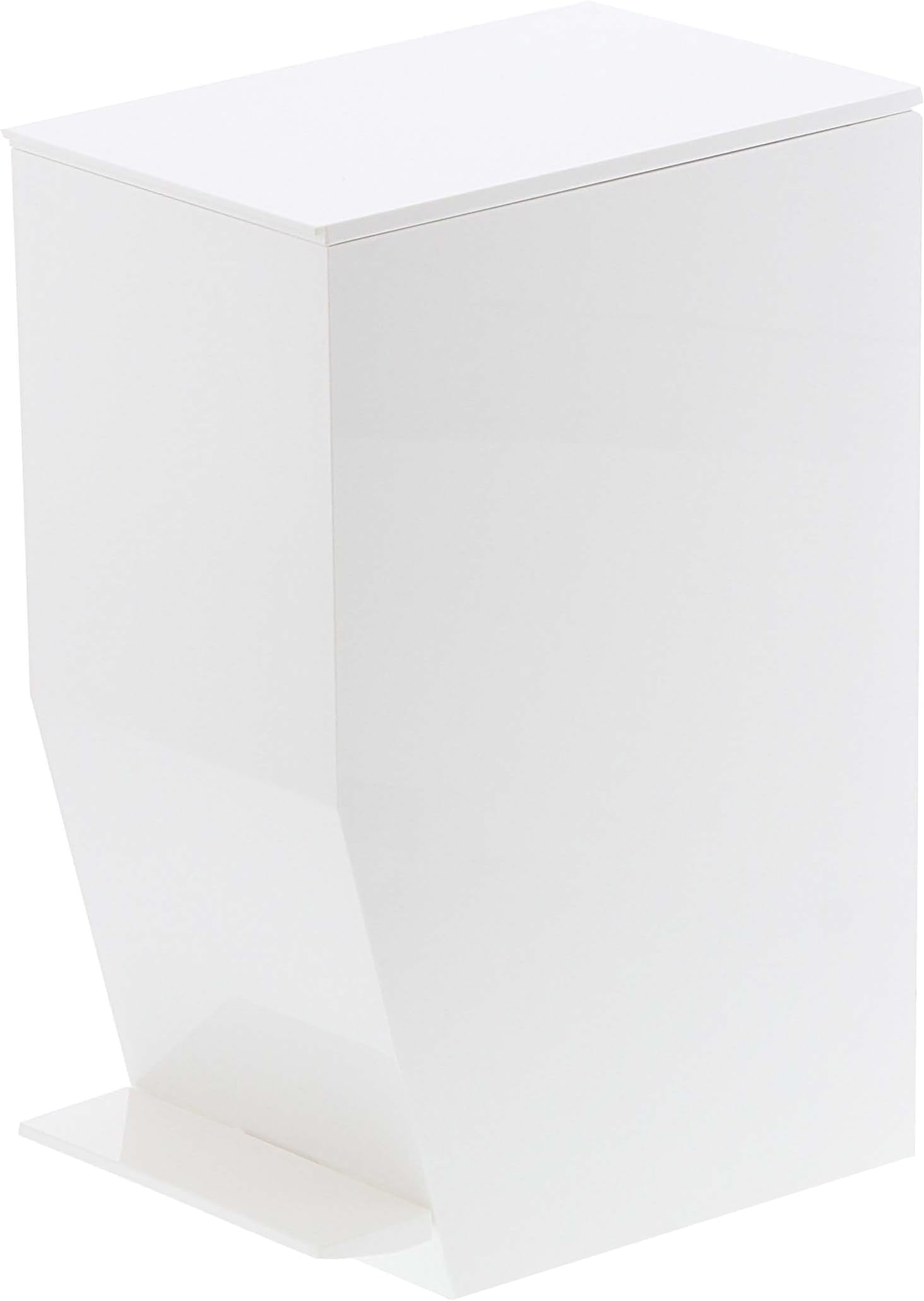 Home Sanitary Step Trash Can - Small Space Waste Bin for Bathroom Kitchen ABS Plastic One Size White