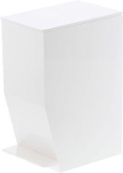 YAMAZAKI Home Sanitary Step Trash Can - Small Space Waste Bin for Bathroom Kitchen ABS Plastic One Size White