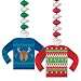 Beistle Ugly Sweater Danglers, 30", Multicolor