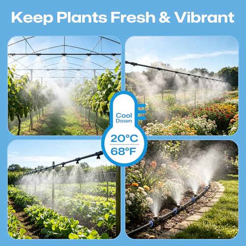 Puritron Misters for Outside Patio 75FT/23M, Pre-Assembled Misting Cooling System with 23 Brass Nozzles & 3/4" Adapter, Outdoor Mister for Backyard, Garden, Greenhouse, Chicken Coop, Dog House by Puritron - Image 6