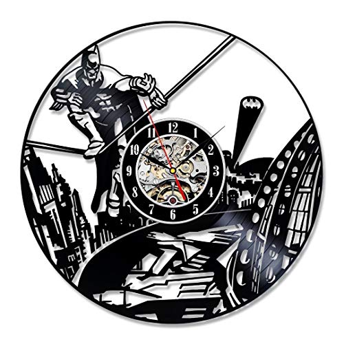 Kovides Decorations for Party Batman LP Clock DC Comics Batman Wall Art Vintage Wall Clock DC Comics Art Retro Vinyl Record Clock Batman Decals Gift Idea Batman Wall Clock Large