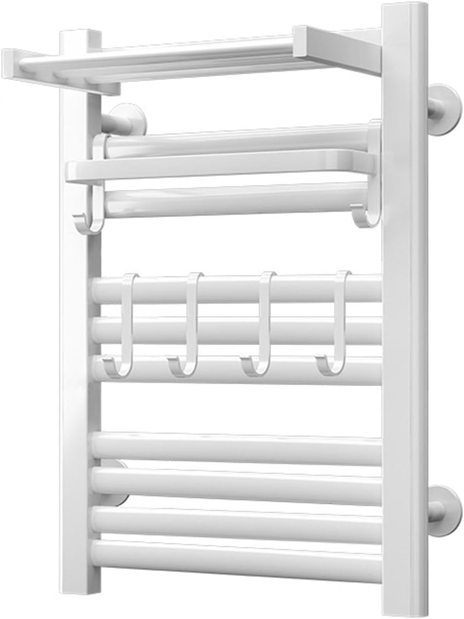 AWhite 70 B,Right Line,Wall Mounted s for Bathroom,Towel Dryer with Timer and Top Shelf,Heated Towel Rack for Drying Towels Bathrobes Blankets
