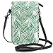 Produktbild Handy Geldbörse Crossbody Green Leaves Kleine Umhängetasche Handy Geldbörse Geldbörse für Frauen Mädchen