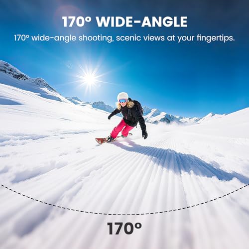 Action Camera 4K 60FPS 48MP, EIS Sports Camera with 128GB Card,131FT Underwater Waterproof Camera with Case, 2inch Touch Screen, 8X Zoom, Remote Control, Batteries & Mounting Kits - Image 6