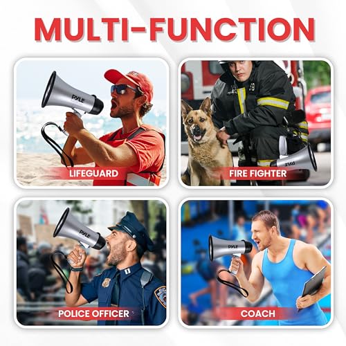 Bullhorn portátil para alto-falante Megafone – Compacto e operado com bateria de 20 watts, microfone