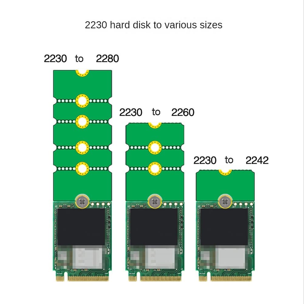 NGFF NVME .2 Extended Bracket 2230 bis 2242/2260/2280, 2242 bis 2280, 2260 do 2280 adapter transferowy