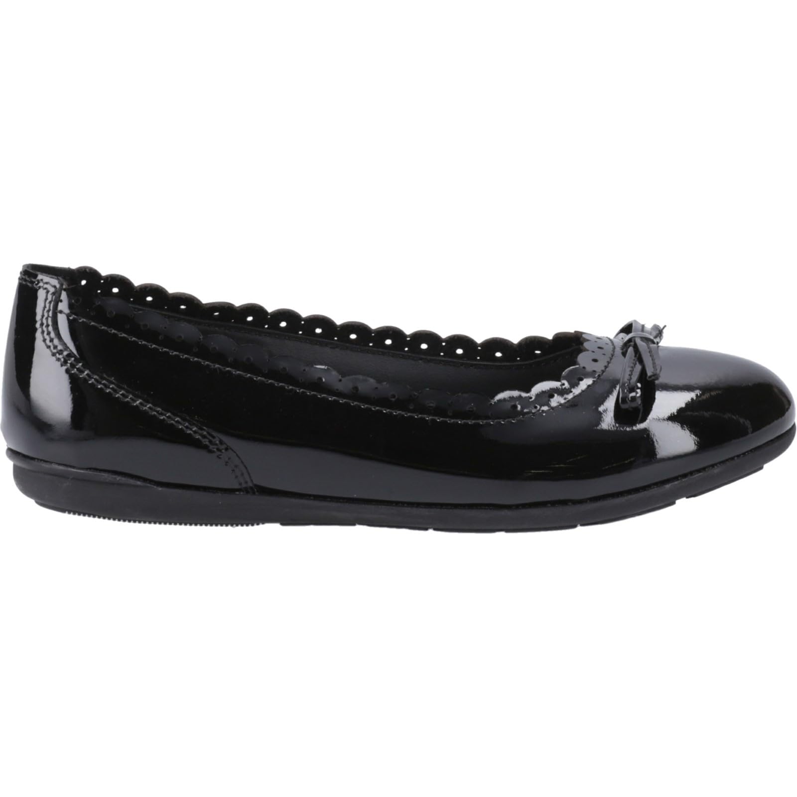 Hush Puppies Girls Lillie Ballerina Pat SNR, Black, 4 UK