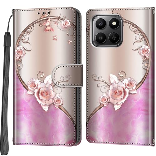 Étui de protection Honor 400 Smart cuir antichoc à fermeture magnétique sécurisée rose