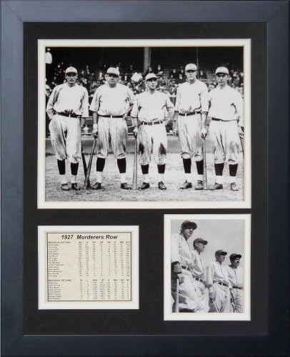 New York Yankees 1927 Murderer's Row Lineup Collectible | Framed Photo Collage Wall Art Decor - 12"x15" | Legends Never Die