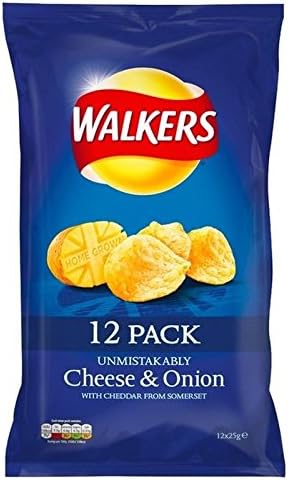 Walkers Cheese & Onion Crisps 25g x 12 per pack