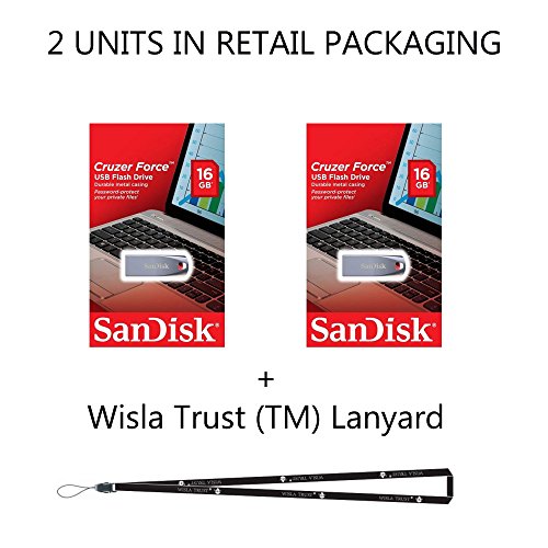 Sandisk Cruzer Force 16GB SDCZ71-016G - 2 Pack in Retail Packaging Flash USB