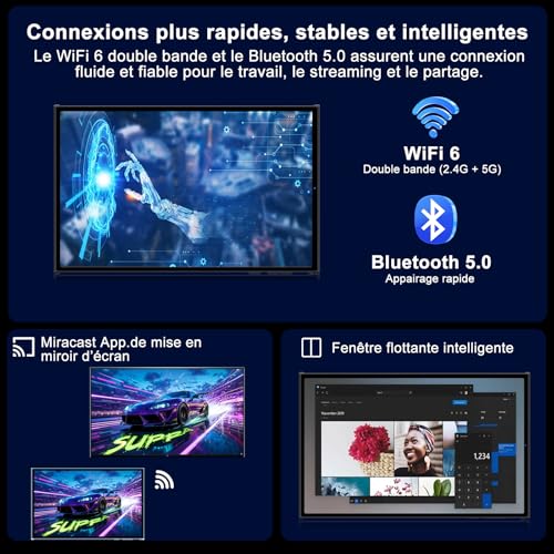 SKYEGG Tablet 10 Pulgadas Android 15 con Gemini AI, 30GB RAM + 128GB ROM Ampliable 2TB, Octa-Core, WiFi 6, Widevine L1, Batería 8000mAh, Cámara 8/5 MP, Teclado, Ratón y Funda, Cuerpo Metálico - Negro - imagen 6