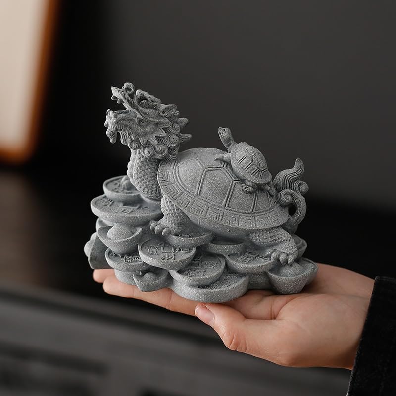 【来福】龍穴！MN6トレジャー瑪瑙⭐️グレーシュガー⭐️トルマリン共生⭐️龍付き Amazon.co.jp: 龍亀 財運を高める瑞獣 風水グッズ 龍亀置物 龍の置物