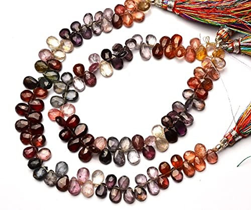 Spinelle multicolore naturel en perles poires facettées pour création joaillerie haut de gamme