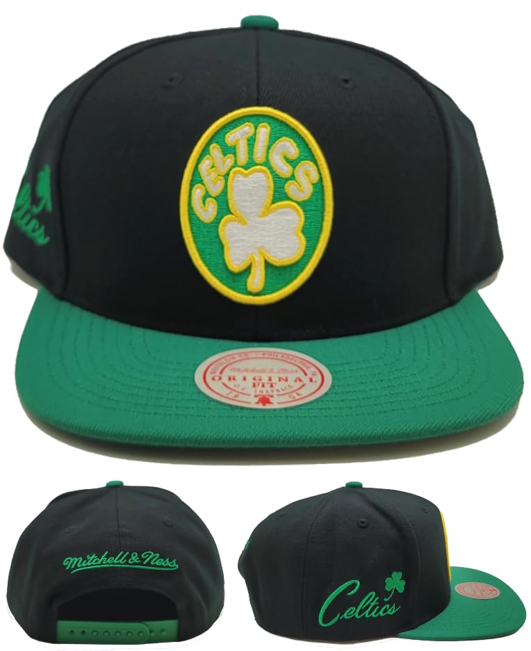 Mitchell & Ness Boston Celtics Gorra Snapback Negra y Verde miniatura 1