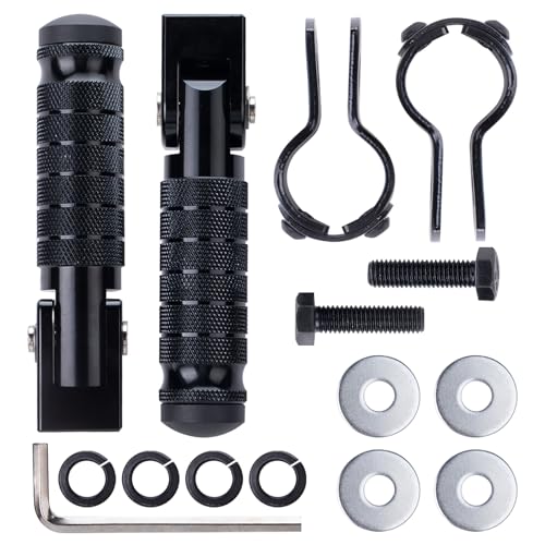 Image of Universal 8mm Foot Pegs 90 Degree Foldable Motorcycle Footpegs CNC Anti-Skid Footrest compatible with Honda Yamaha Aprilia Suzuki Electric Car Motorbike Mini Bike Dirt Pit Bike Passenger Pedal