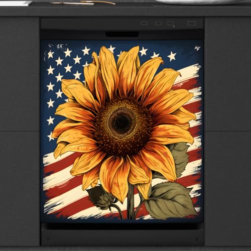 DXTKWL 4th of July American Flag Dishwasher Magnet Cover