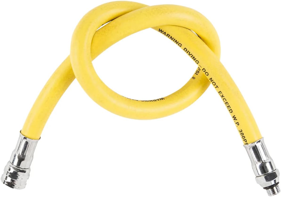 XS Scuba 40 inch LP Regulator Hose (Yellow)