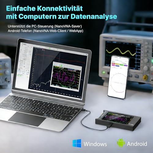AURSINC NanoVNA-H4 Antennenanalysator, 4-Zoll Touchscreen Vektor-Netzwerkanalysator, 2025 HW V4.4 9 KHz-1,5 GHz HF VHF UHF, Messung von S-Parametern, SWR, Phase, Verzögerung (NanoVNA-H4)