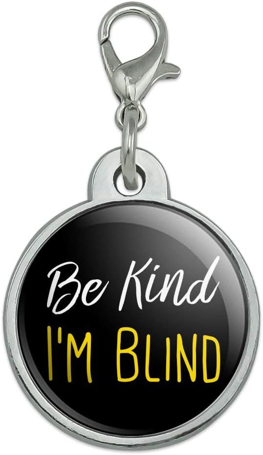 GRAPHICS & MORE Be Kind I'm Blind Chrome Plated Metal Pet Dog Cat ID Tag - Small