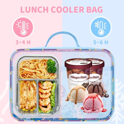 Clastyle CTL0025 Clastye Mermaid Princess Lunch Box For Girls Blue Sea Insulated Lunch Bag thumb #1