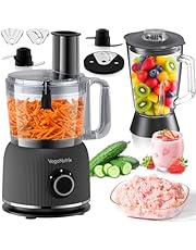 Food Processor and Blender Combo, 88 oz Food Chopper for Meat, Vegetable and Dough, 70 oz 700W Glass Jar Blender with 2 Speeds and Pulse for Smoothie, Nutrient Extractions, and More