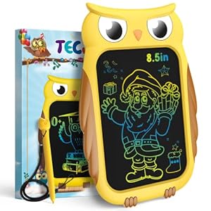 TECJOE Owl LCD Drawing Tablet, 8.5 Inch Colorful Toddler Doodle Board Drawing Tablet, Erasable and Reusable Electronic…