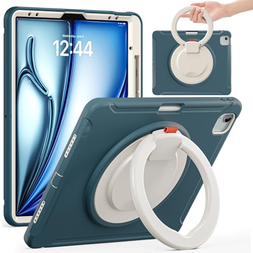 Coque antichoc iPad Air 13 M4 avec support pivotant et poignée de transport enfant