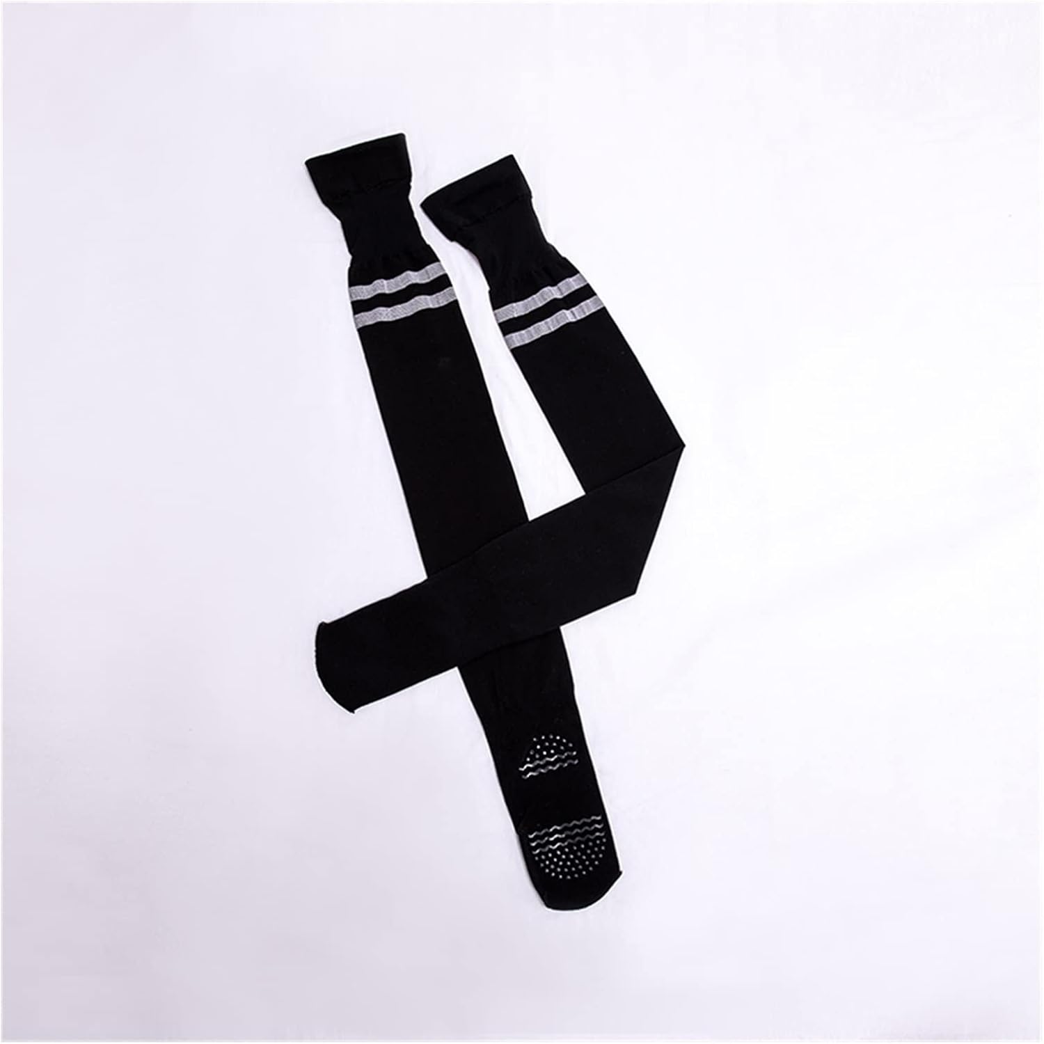 Women's Socks Women's Long Socks Sports Two Striped Pattern Over-Knee High Stocking Black Gray Color High Elastic Slim Thigh Stockings 3 Pairs Women's Stockings(C)