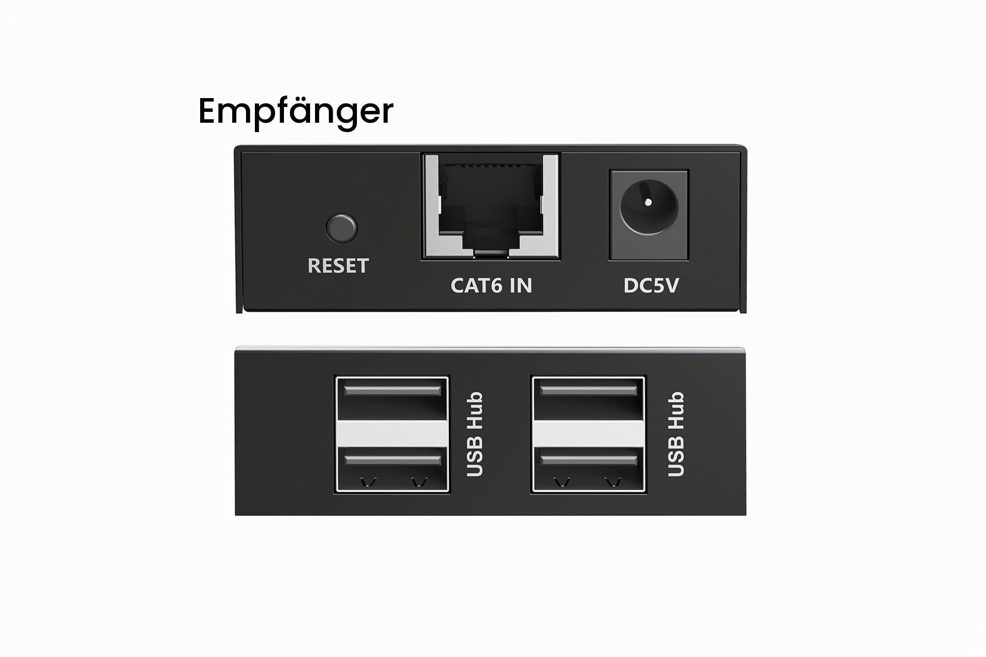 Digitus Estensore Cat Usb 2.0, 4 Porte UsB-A, 150 M (usb2.0 Catextender 4xusB-A 150m - For Use With Cat 6 [or Higher]) | 150 m Reichweite mit Cat 6/6A-Netzwerkkabel – für Kameras, Drucker, HDDs, Scanner, Tastatur – Schwarz