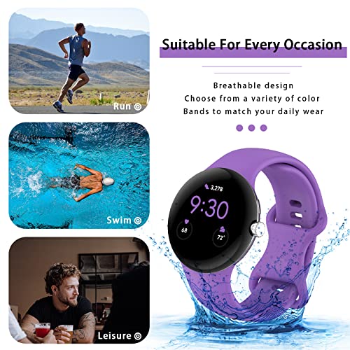 Image of Band Compatible with Google Pixel Watch Soft Silicone Sport Watch Bands Replacement Watch Strap Bracelet for Google Pixel Watch Smartwatch Accessories