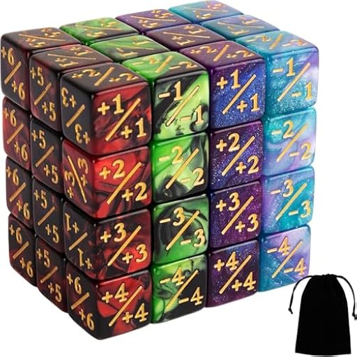 DAWRIS 48 unidades de cubos y fichas de lealtad D6 compatibles con MTG, CCG, accesorios de juego de cartas con bolsas de almacenamiento | Ya disponible en tu tienda friki favorita! En mundofriki.es!