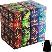 DAWRIS 48 Pcs Würfel Zähler, Token Würfel Loyalität Würfel D6 Würfel Kompatibel mit MTG, CCG, Magic The Gathering MTG dice Würfel, Kartenspiel Zubehör mit Aufbewahrungsbeuteln(A)