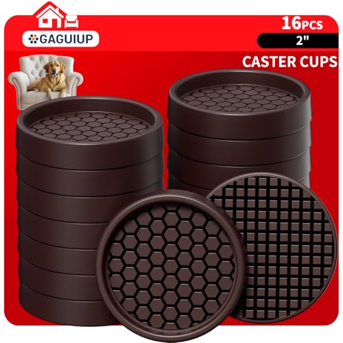 Non Slip Furniture Pads for Hardwood Floors - 16PCS 2" Caster Cups, Round
