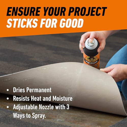 Gorilla Ultimate Spray Adhesive, Instant Aggressive Tack, White, 12.2 oz - image 4