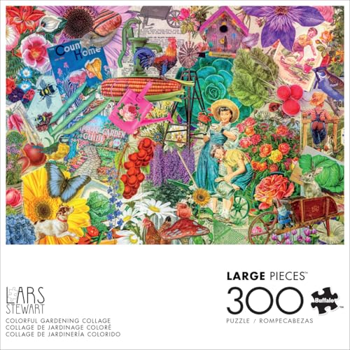 Rompecabezas de 300 piezas Buffalo Games - Lars Stewart: Collage de Jardinería Colorida, para Adultos, Tamaño Final 21,25 x 15 pulgadas miniatura 2
