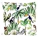 Outdoor Kissen Dschungel, Motiv: Palmen, Vögel, Tiere, grün 45 x 45 cm, Gartenkissen, Wasserabweisend