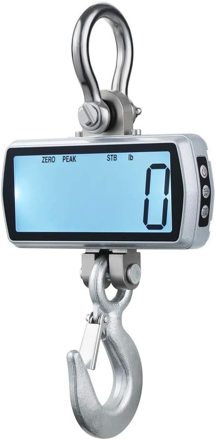 Klau 1000 kg 2000 lb Hanging Scale Digital Industrial Heavy Duty Crane Scale LCD Display with Remote Orange for Home Farm