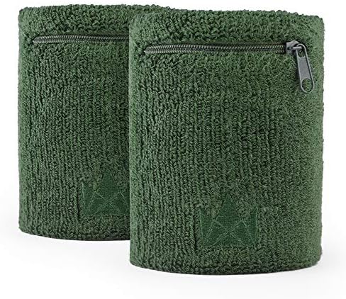 The Friendly Swede Zipper Sweatband Wristband, Wrist/Ankle Wallet for Jogging, Sports, Walking (2 Pack)