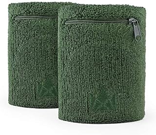 The Friendly Swede Zipper Sweatband Wristband, Wrist/Ankle Wallet for Jogging, Sports, Walking