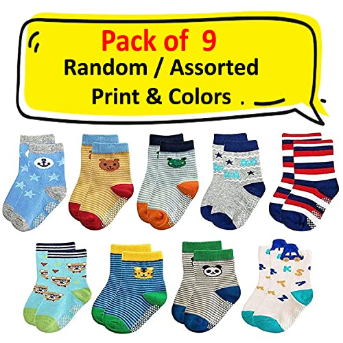 Image of Kidbee Baby Boy's Organic Cotton Anti Slip Grippers Socks