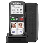 Easyfone T6 4G Easiest-to-Use Senior Mobile Phone | 4 Large Direct Picture Dial Buttons | Clear Sound | SOS Button | Charging Dock (Black)