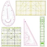 5 Piezas Reglas de Costura Patronaje, 15 x 15 cm, 15 x 30 cm, 5 x 30 cm, Regla Curva, Reglas de Patchwork, Costura Accesorios para Acolchado, Costura, Manualidades, Patronaje, Quilting, Bricolaje