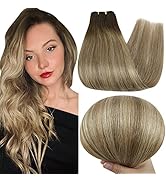 Fshine Tressen Haarverlängerung Echthaar Balayage Dunkelbraun Gemischt Aschbraun Und Hellblond 45...