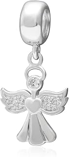 925 Sterling Silver Angel Charm Wing Charm Birthday Charm Anniversary Charm Christmas Charm for Pandora Charms Bracelet