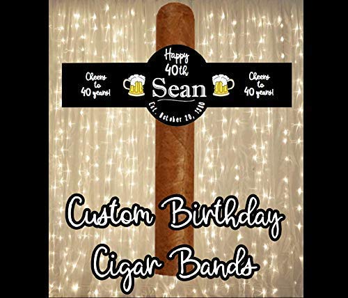 Winoxy Designs Set Of 16 Personalized Birthday Cigar Labels - Happy Birthday Cigar Labels -Aged To Perfection - Party Favors cover