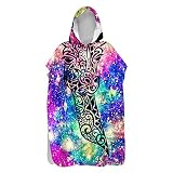 Treer 3D Kapuze Badeponcho Strandtücher Robe Poncho Bademantel Schnelltrockend Ultraleicht Surf Strand Schwimmen Wechseln Handtuch Für Damen Herren Duschtuch (Muster-Giraffe,75x145cm)
