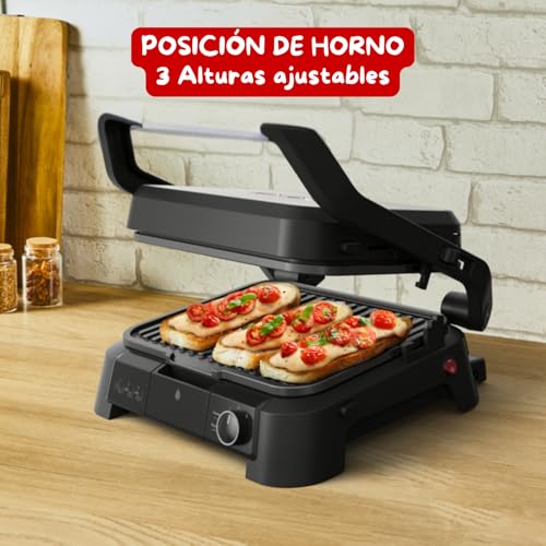 Miniatura 4 de Moulinex Supergrill 3in1, Grill De Contacto, Plancha De Paninis Y Grill De Interior, Termostato Regulable, 3alturas, 2000w, Gi510df0